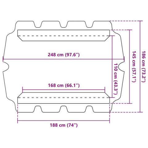 ZADASZENIE DO HUŚTAWKI OGRODOWEJ ANTRACYT 188/168X145/110CM