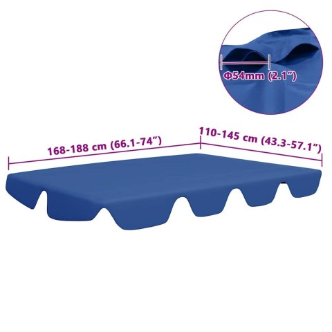 ZADASZENIE DO HUŚTAWKI OGRODOWEJ NIEBIESKIE 188/168X145/110CM