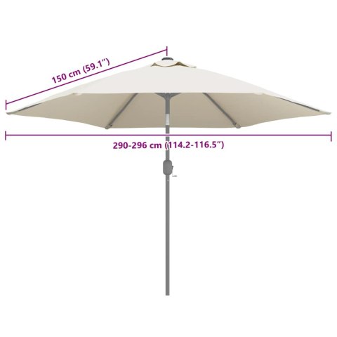 ZAMIENNE POKRYCIE PARASOLA OGRODOWEGO PIASKOWA BIEL 6 ŻEBER 300CM