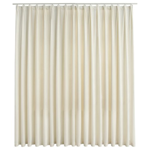 ZASŁONA ZACIEMNIAJĄCA Z HACZYKAMI AKSAMIT KREMOWA 290X245CM