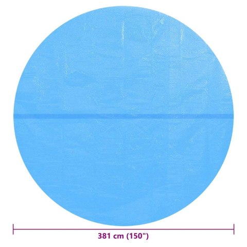PŁYWAJĄCA OKRĄGŁA FOLIA POKRYWA SOLARNA PE 381CM NIEBIESKA