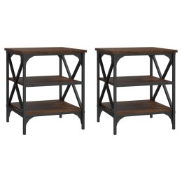 STOLIKI BOCZNE 2 SZT. BRĄZOWY DĄB 40X42X50CM