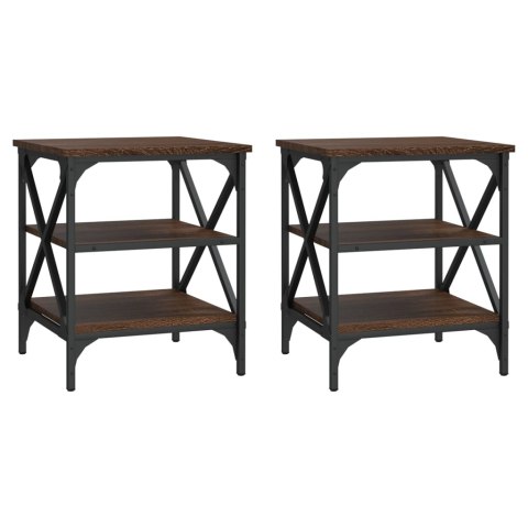 STOLIKI BOCZNE 2 SZT. BRĄZOWY DĄB 40X42X50CM