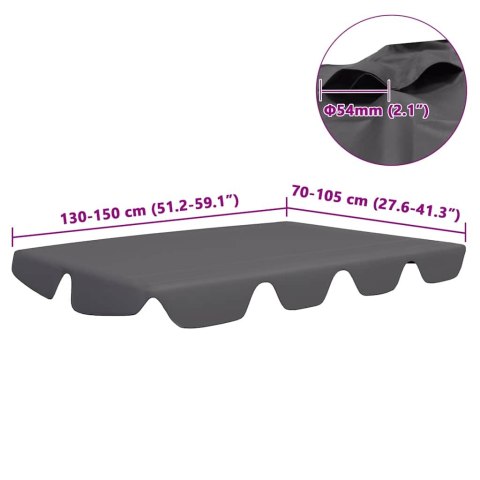 ZADASZENIE DO HUŚTAWKI OGRODOWEJ ANTRACYT 150/130X105/70CM