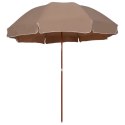 VidaXL Parasol ogrodowy na stalowym słupku, 300 cm, taupe