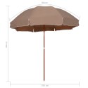 VidaXL Parasol ogrodowy na stalowym słupku, 300 cm, taupe