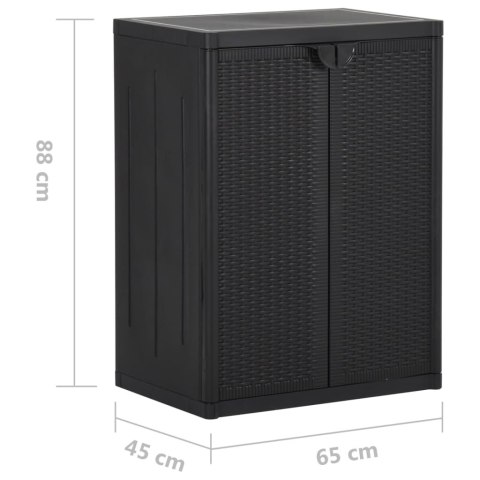 SZAFKA OGRODOWA CZARNA 65X45X88CM RATTAN PP