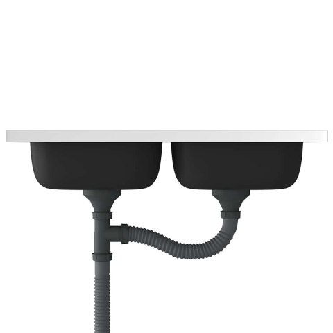 ZLEW KUCHENNY DWUKOMOROWY SREBRNY 800X500X155MM STAL