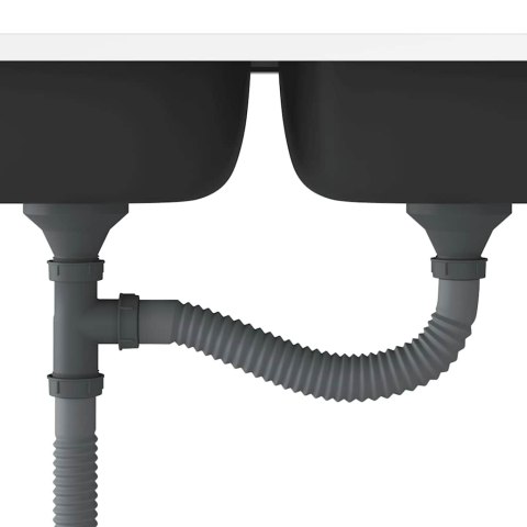 ZLEW KUCHENNY DWUKOMOROWY SREBRNY 800X500X155MM STAL