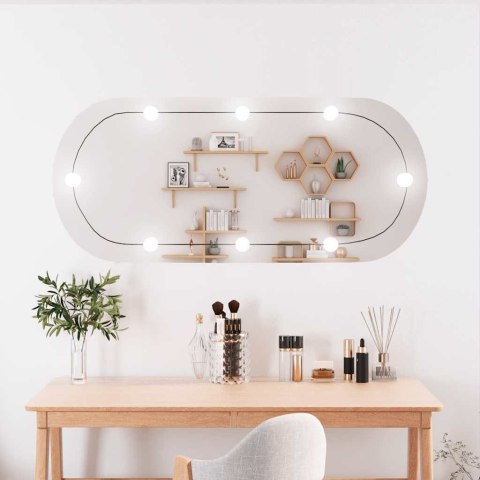 LUSTRO ŚCIENNE Z LED 45X100CM SZKLANE OWALNE