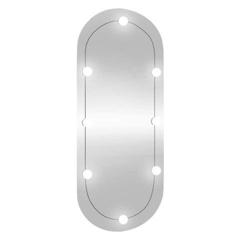 LUSTRO ŚCIENNE Z LED 45X100CM SZKLANE OWALNE