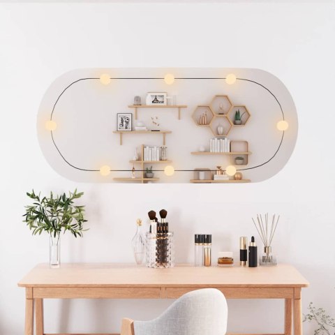 LUSTRO ŚCIENNE Z LED 45X100CM SZKLANE OWALNE