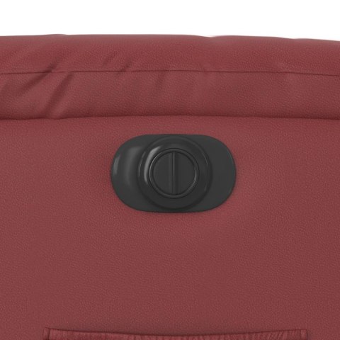 ELEKTRYCZNY FOTEL ROZKŁADANY WINNA CZERWIEŃ SZTUCZNA SKÓRA