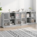 BIBLIOTECZKA Z DRZWICZKAMI SZAROŚĆ BETONU 204X37X75CM