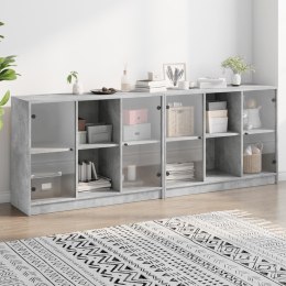 BIBLIOTECZKA Z DRZWICZKAMI SZAROŚĆ BETONU 204X37X75CM