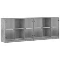 BIBLIOTECZKA Z DRZWICZKAMI SZAROŚĆ BETONU 204X37X75CM