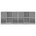 BIBLIOTECZKA Z DRZWICZKAMI SZAROŚĆ BETONU 204X37X75CM