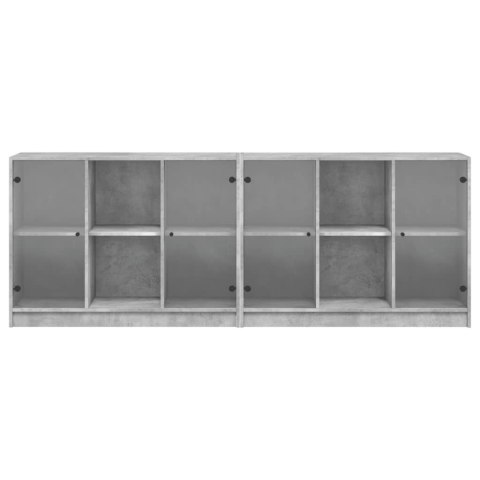 BIBLIOTECZKA Z DRZWICZKAMI SZAROŚĆ BETONU 204X37X75CM