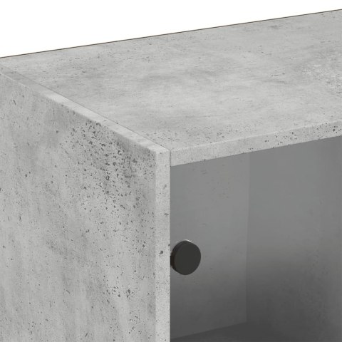 BIBLIOTECZKA Z DRZWICZKAMI SZAROŚĆ BETONU 204X37X75CM