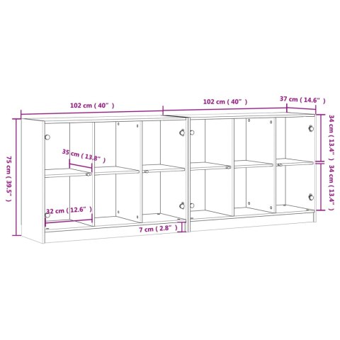 BIBLIOTECZKA Z DRZWICZKAMI SZAROŚĆ BETONU 204X37X75CM