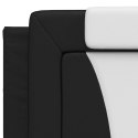 VidaXL Łóżko z materacem, czarno-białe, 200x200 cm, sztuczna skóra