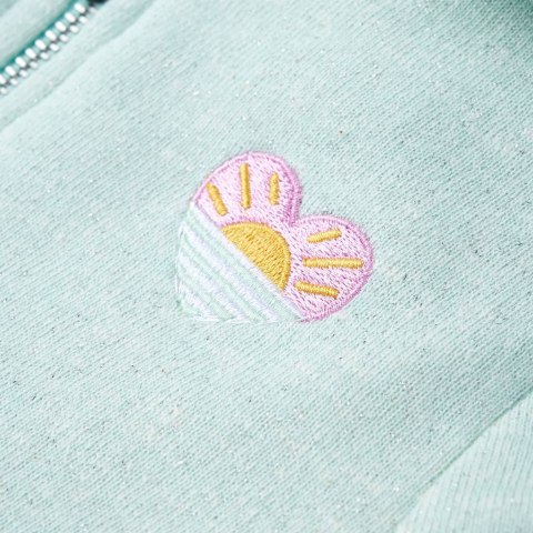 BLUZA DZIECIĘCA Z KAPTUREM I SUWAKIEM MIESZANA JASNA MIĘTA 92