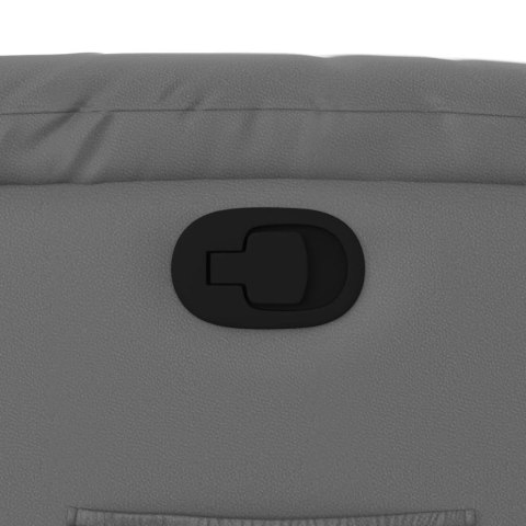 VidaXL Podnoszony fotel rozkładany, szary, obity sztuczną skórą