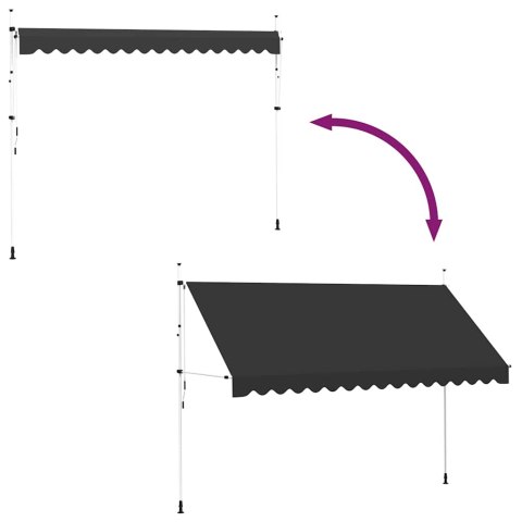 MARKIZA ZWIJANA RĘCZNIE 400CM ANTRACYTOWA