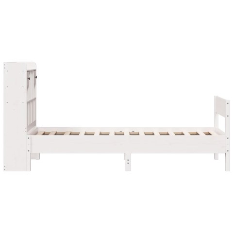 ŁÓŻKO Z REGAŁEM BEZ MATERACA BIAŁE 90X200CM SOSNOWE