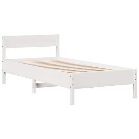 ŁÓŻKO Z REGAŁEM BEZ MATERACA BIAŁE 90X200CM SOSNOWE