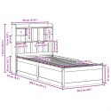 RAMA ŁÓŻKA BEZ MATERACA BIAŁA 90X200CM LITE DREWNO SOSNOWE