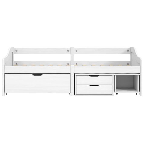 FUNKCJONALNE ŁÓŻKO DZIENNE 2W1 Z 3 SZUFLADAMI – SOSNA BIAŁA 90X200CM