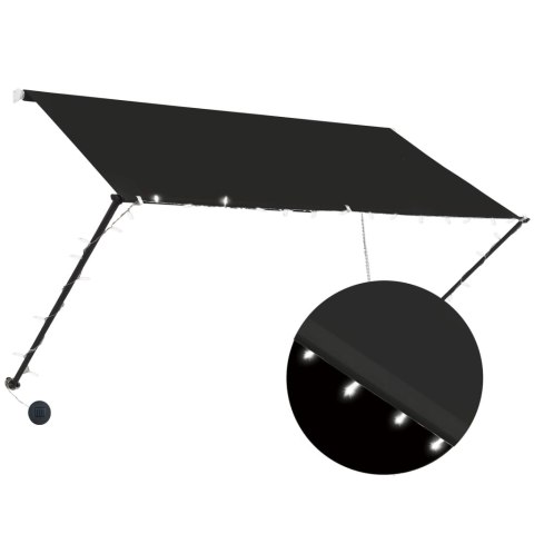 MARKIZA ZWIJANA Z LED 250X150CM ANTRACYTOWA
