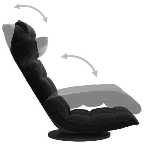 OBROTOWE KRZESŁO PODŁOGOWE CZARNE OBITE AKSAMITEM