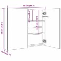 SZAFKA ŁAZIENKOWA Z LUSTREM I LED 80X12,2X68CM