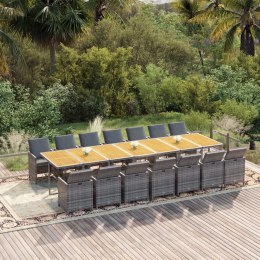 15-CZ. ZESTAW MEBLI OGRODOWYCH Z PODUSZKAMI SZARY RATTAN PE