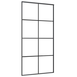 DRZWI PRZESUWNE ALUMINIUM I SZKŁO ESG 102,5X205CM CZARNE