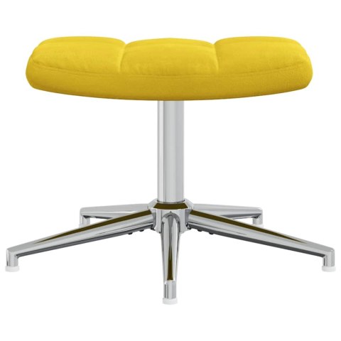 FOTEL Z PODNÓŻKIEM MUSZTARDOWY OBITY AKSAMITEM