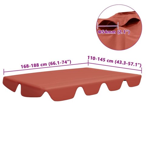 ZADASZENIE DO HUŚTAWKI OGRODOWEJ TERAKOTA 188/168X145/110CM