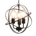 LAMPA WISZĄCA CZARNA 3X E27METALOWA KULA LOFT 35CM MONTAŻ