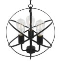 LAMPA WISZĄCA CZARNA 3X E27METALOWA KULA LOFT 35CM MONTAŻ