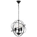 LAMPA WISZĄCA CZARNA 3X E27METALOWA KULA LOFT 35CM MONTAŻ