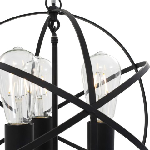 LAMPA WISZĄCA CZARNA 3X E27METALOWA KULA LOFT 35CM MONTAŻ
