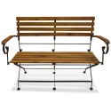 SKŁADANA ŁAWKA OGRODOWA 112CM LITE DREWNO AKACJOWE