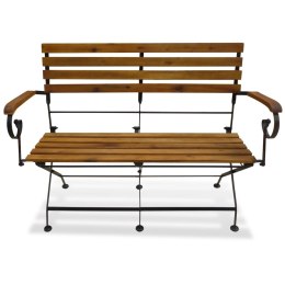 SKŁADANA ŁAWKA OGRODOWA 112CM LITE DREWNO AKACJOWE