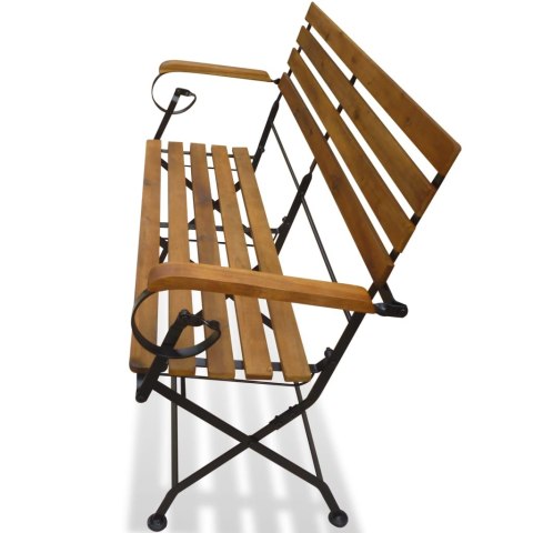 SKŁADANA ŁAWKA OGRODOWA 112CM LITE DREWNO AKACJOWE