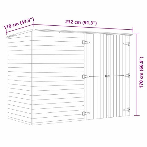 SZOPA NA NARZĘDZIA 232X110X170CM IMPREGNOWANE DREWNO SOSNOWE