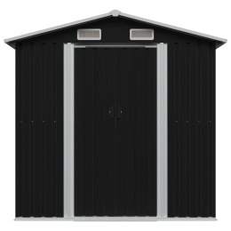 SZOPA OGRODOWA ANTRACYTOWA STALOWA 204X132X186CM