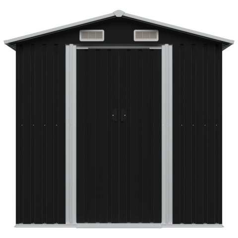 SZOPA OGRODOWA ANTRACYTOWA STALOWA 204X132X186CM