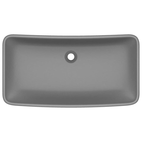 UMYWALKA PROSTOKĄTNA MATOWA CIEMNOSZARA 71X38CM CERAMIKA